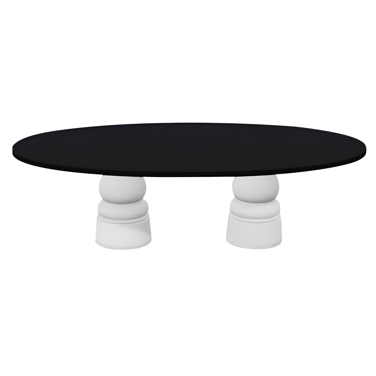 Container Oval Table: Large + New Antiques + Jet Black + White