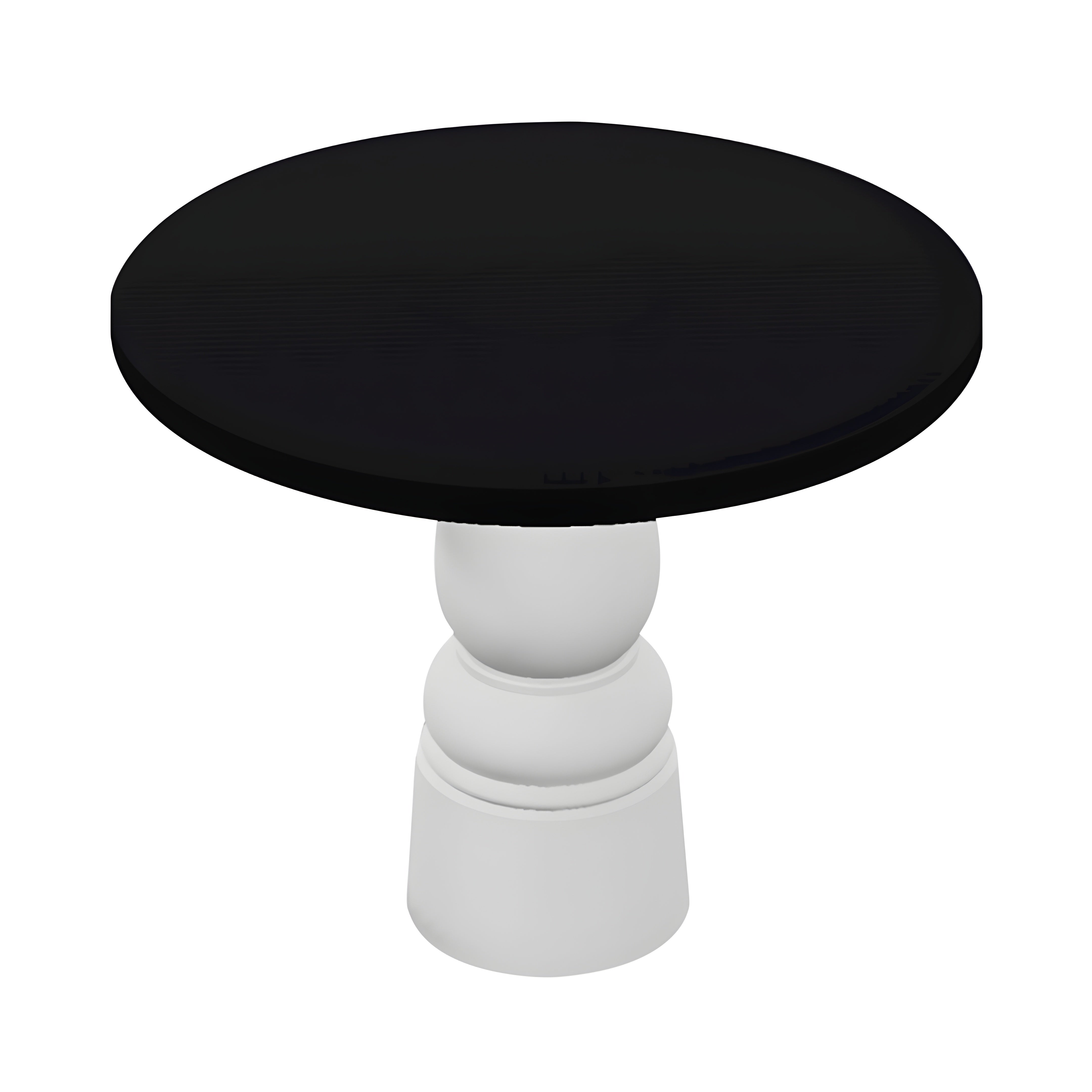 Container Round Table: Small + New Antiques + Jet Black + White