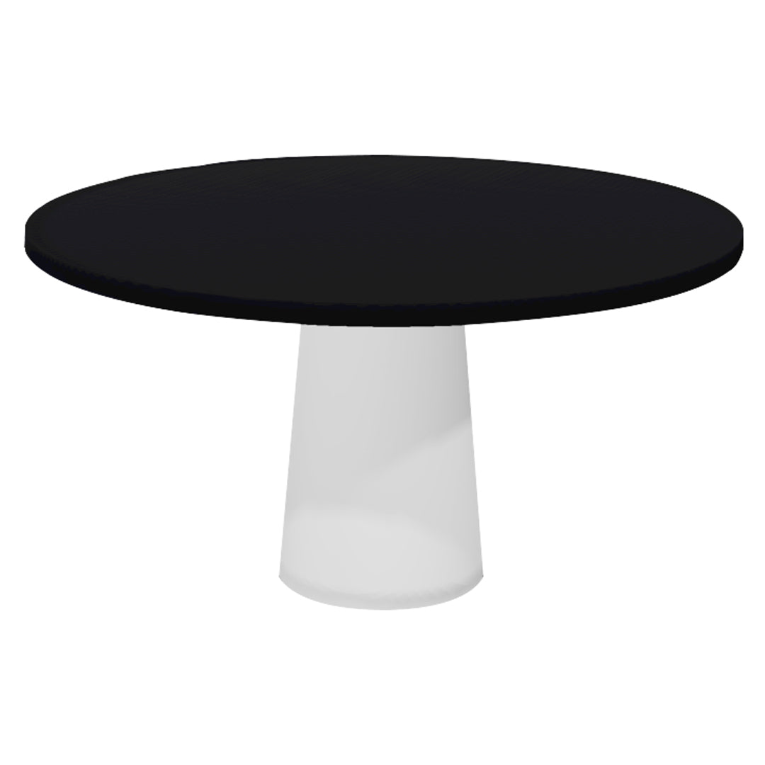 Container Round Table: Large + Cable Feed + Jet Black + White