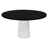 Container Round Table: Large + Cable Feed + Jet Black + White