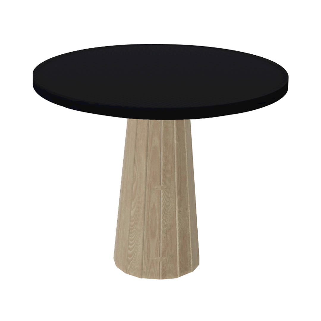 Container Round Table: Small + Bodhi Cover + Jet Black + White Wash