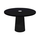 Container Round Table: Medium + Cable Feed + Jet Black with Hole + Black