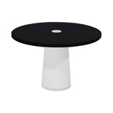 Container Round Table: Medium + Cable Feed + Jet Black with Hole + White