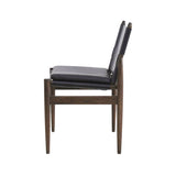 Journey Dining Chair: Saddle Leather + Dark Brown Oak + Black