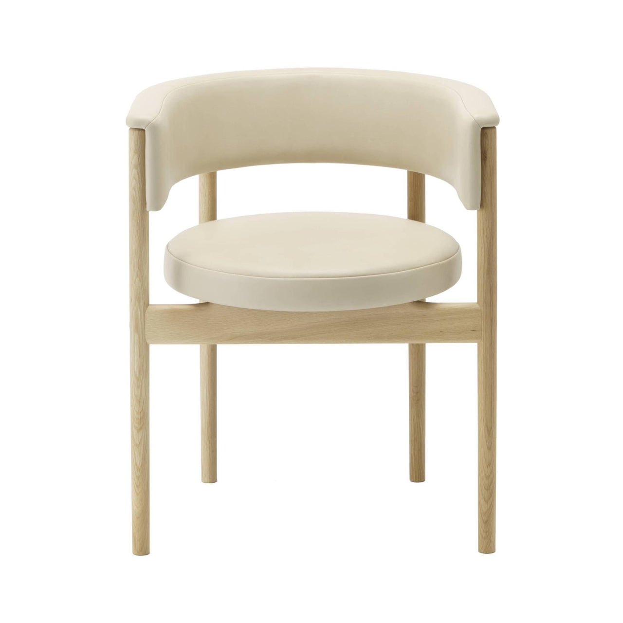 Minatomirai Cafe Side Chair N-SC01: Upholstered: Pure Oak + Leabelle Leather