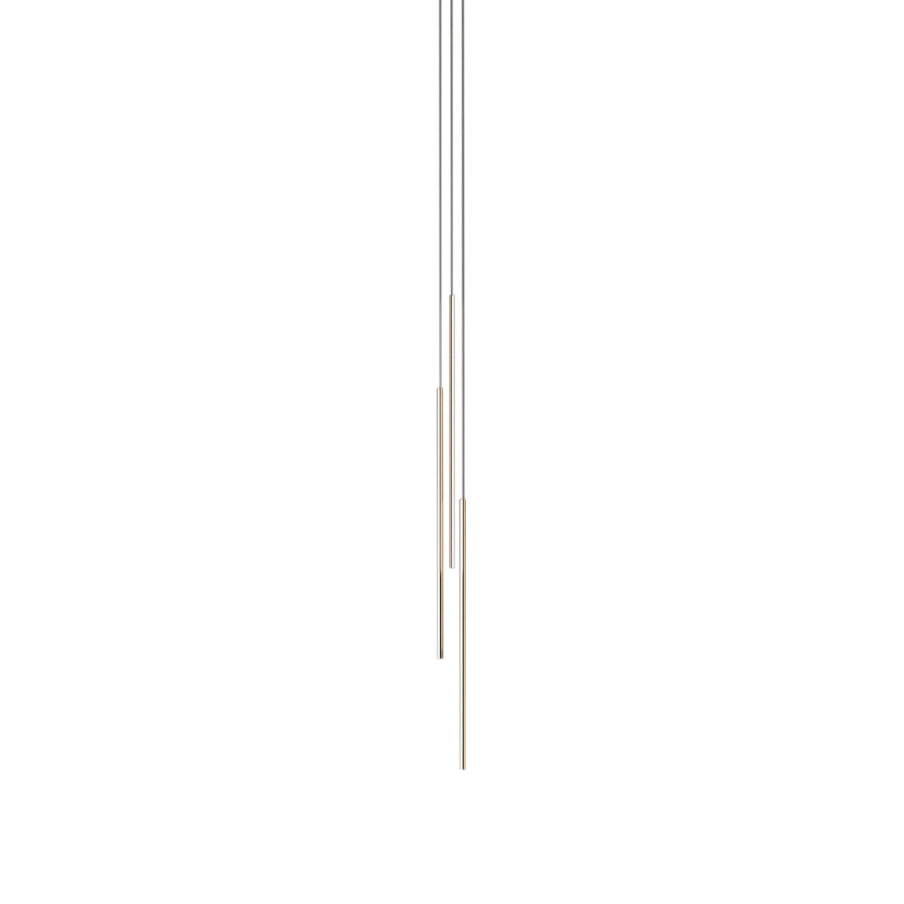 Thin Vertical Suspension Light: Small + 3 Segments + Satin Brass
