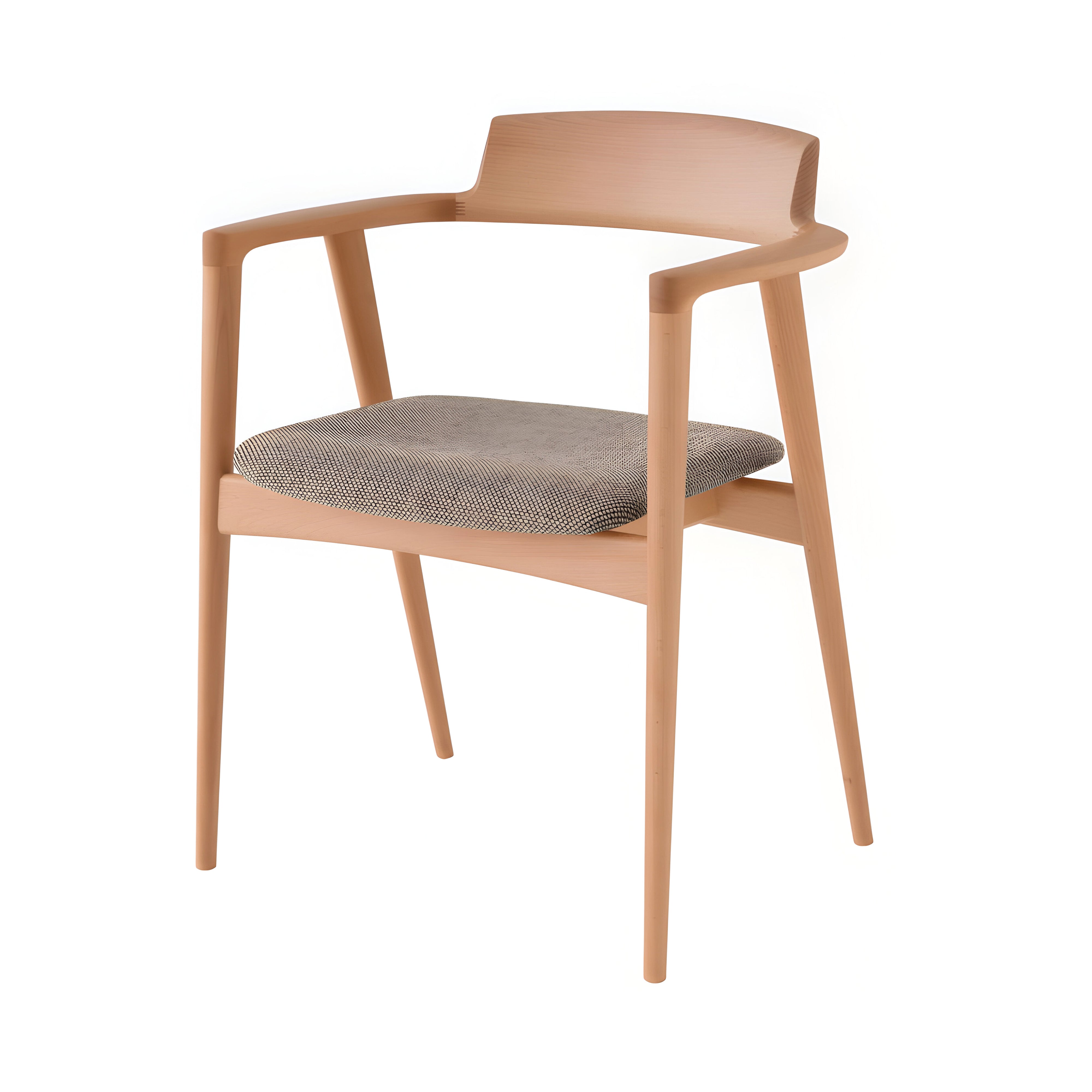 Seoto Armchair: Seat Upholstered
 + High + Beech