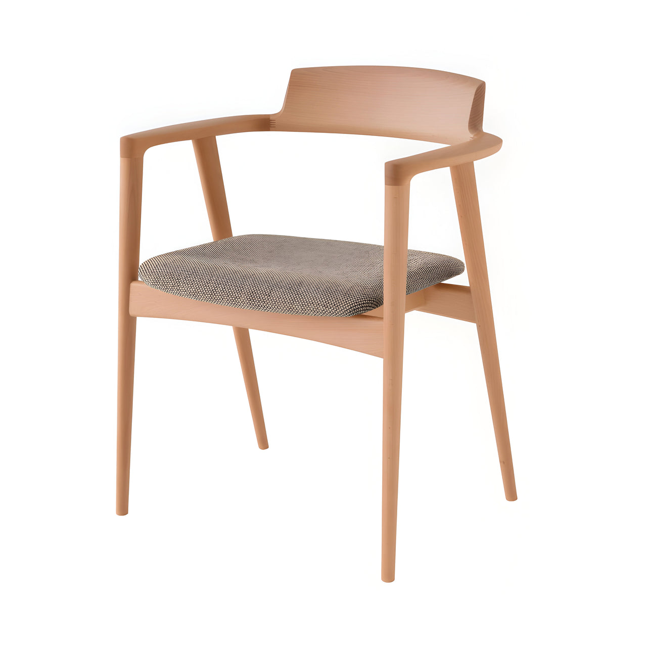 Seoto Armchair: Seat Upholstered
 + High + Beech