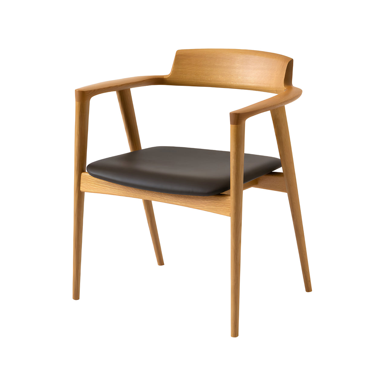 Seoto Armchair: Seat Upholstered
 + Low + White Oak