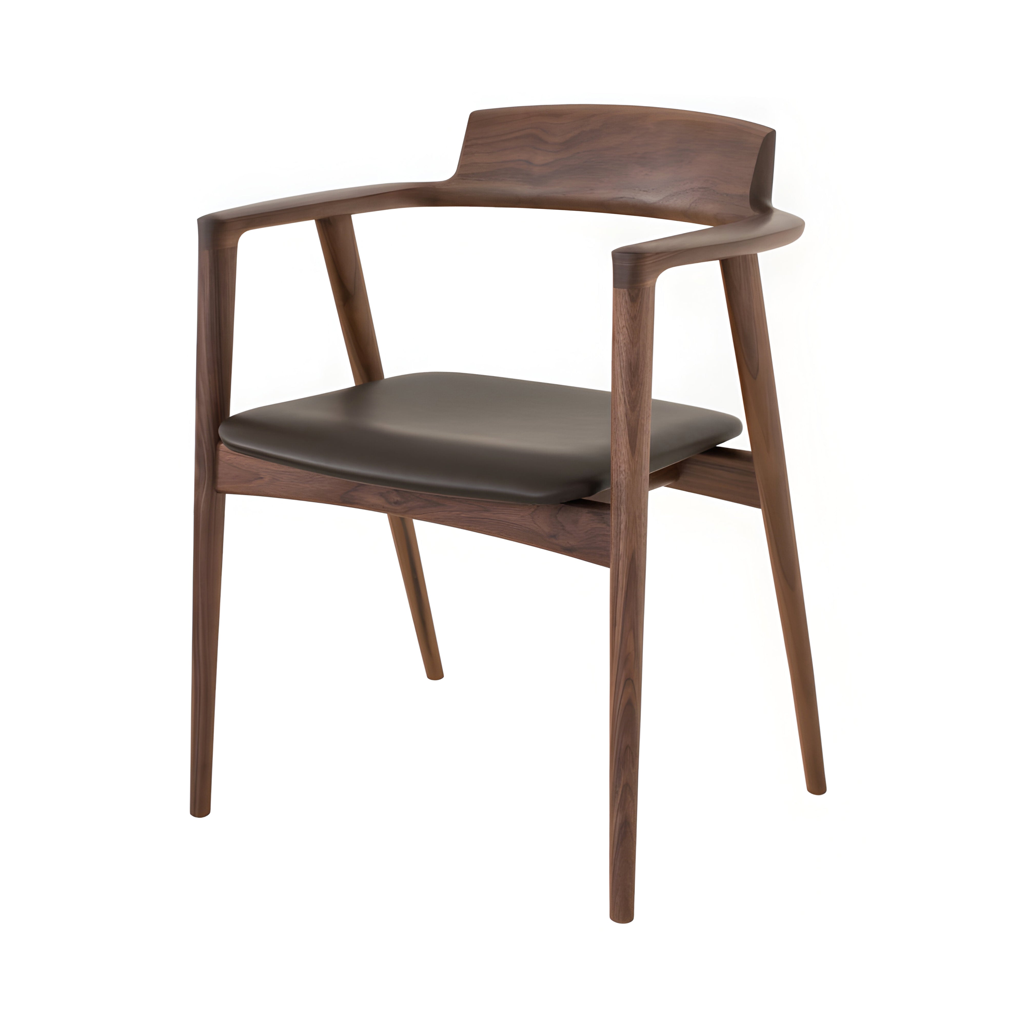 Seoto Armchair: Seat Upholstered + High + Walnut