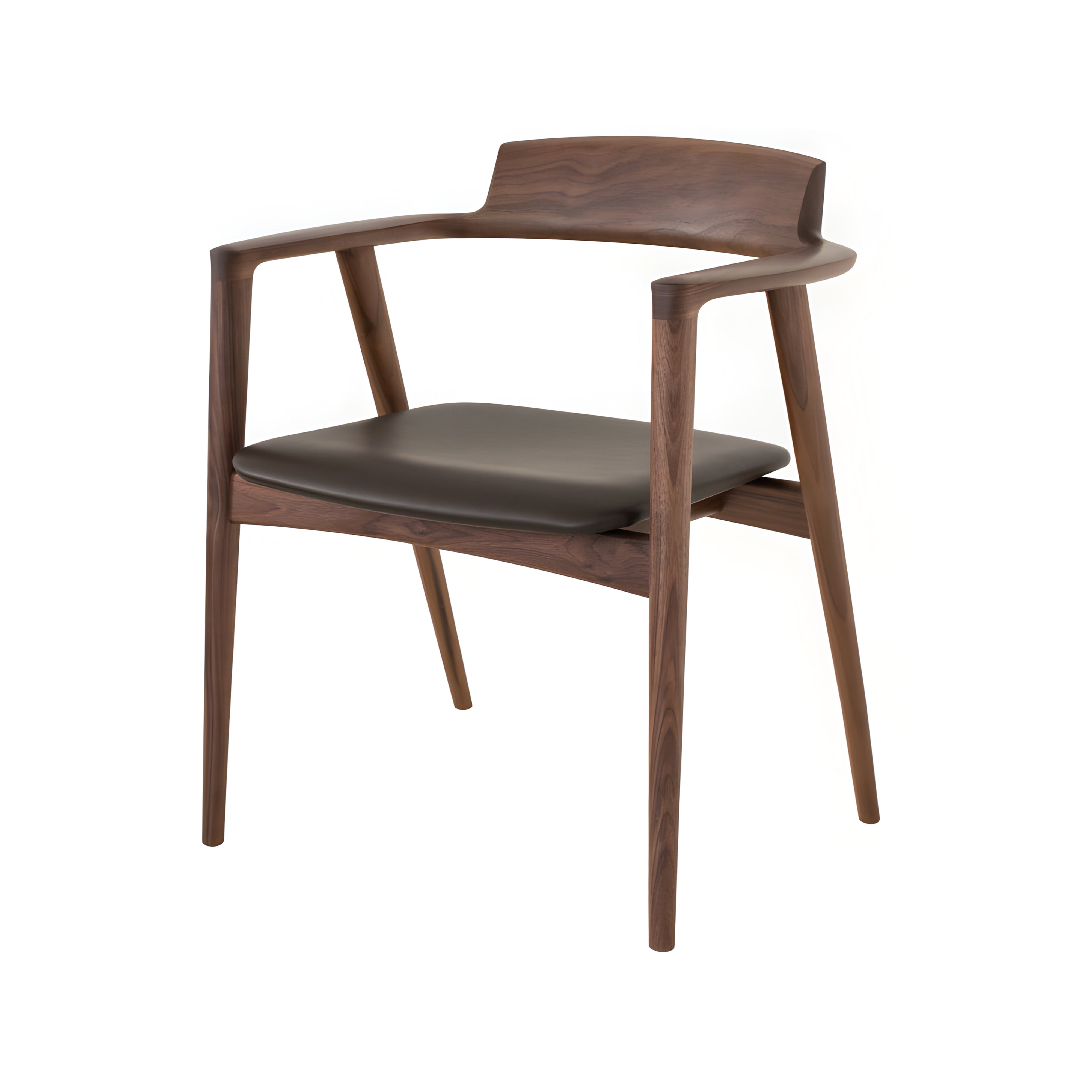Seoto Armchair: Seat Upholstered
 + Low + Walnut