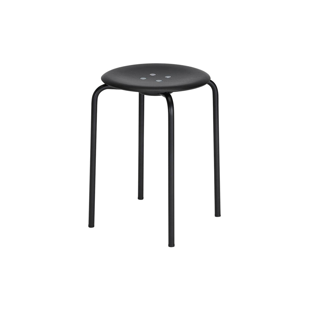 Kevi 2051 Stool: Black Lazure + Powder Coated Black