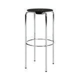 Kevi 2052 Stool: Black Lazure + Polished Chrome