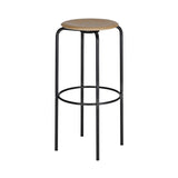 Kevi 2052 Stool: Oak Veneer + Powder Coated Black