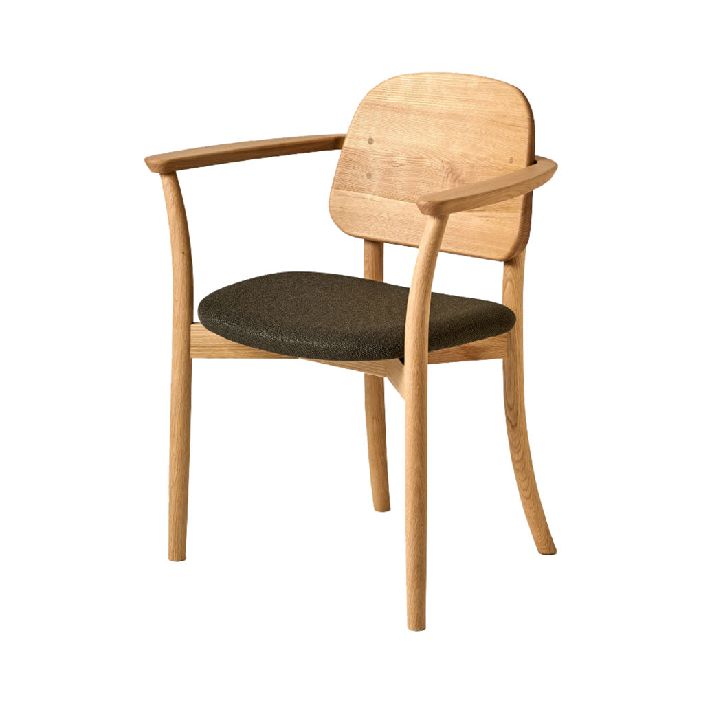 Kei Chair: Seat Upholstered + With Arm + Fabric E