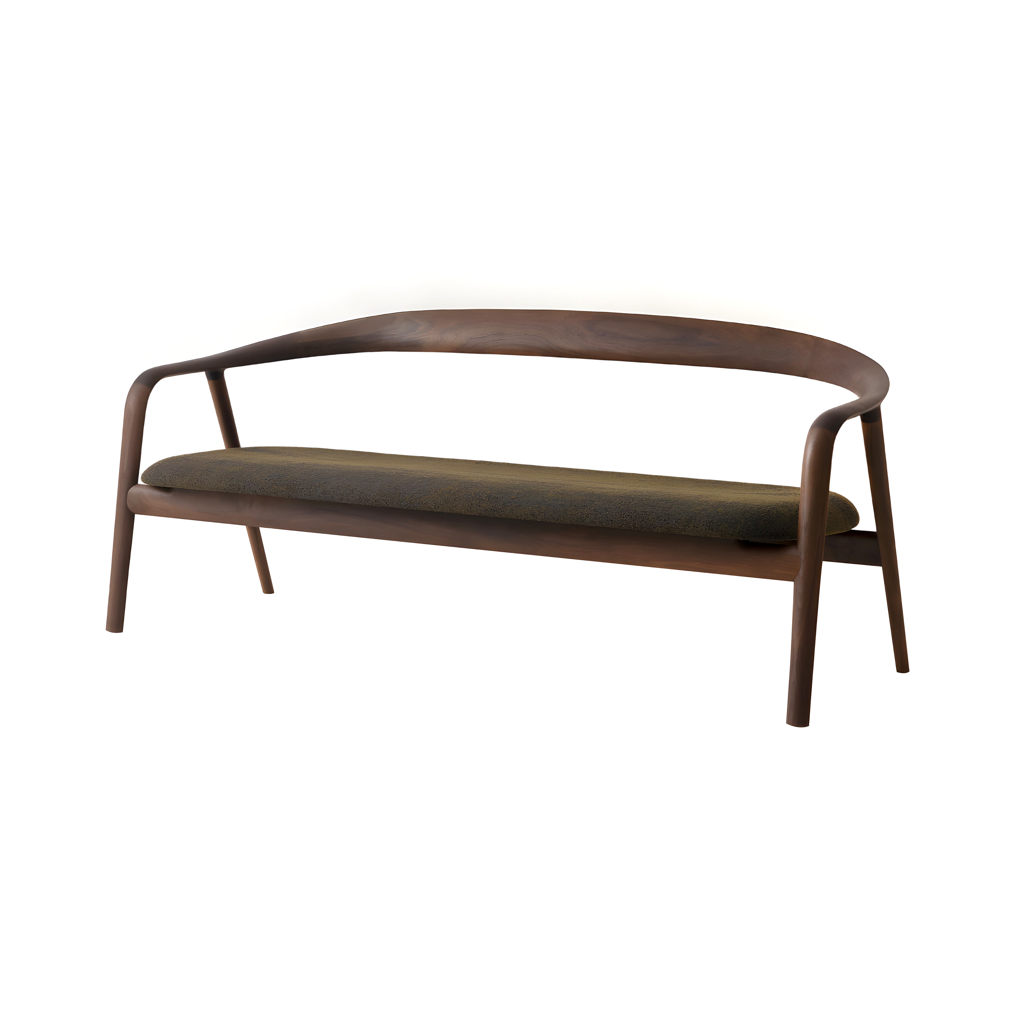 Kumahida 2 Seater Lounge Chair: Seat Upholstered + Walnut