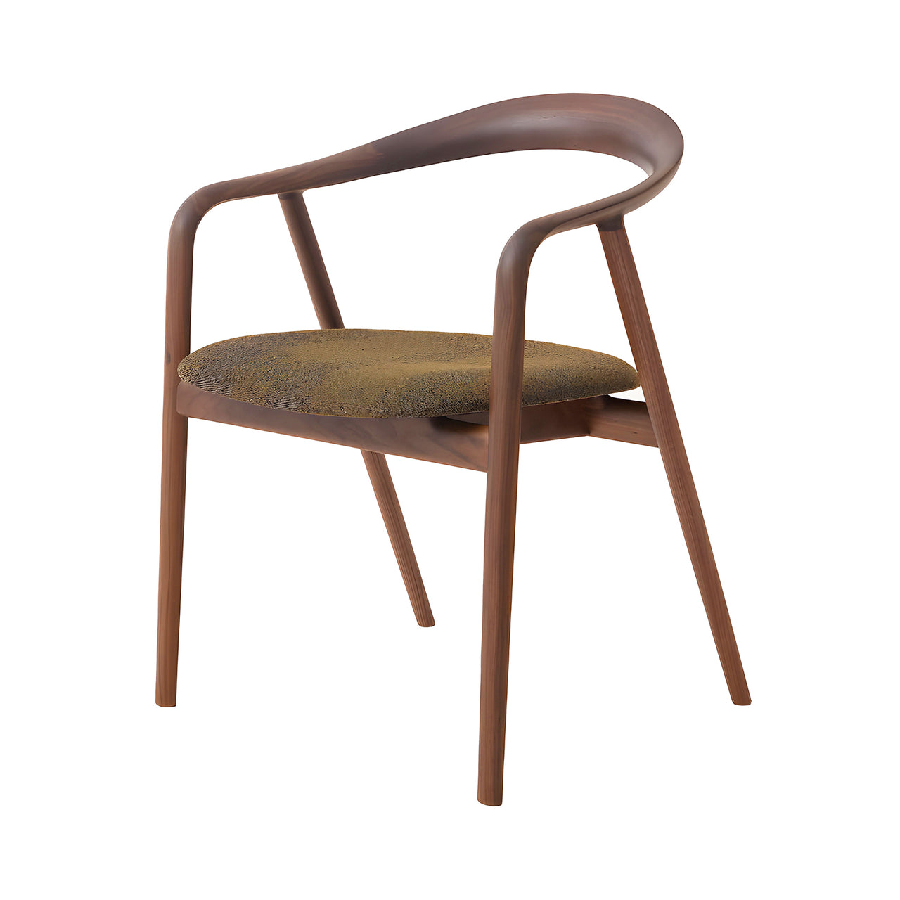 Kumahida Armchair: Seat Upholstered + Walnut