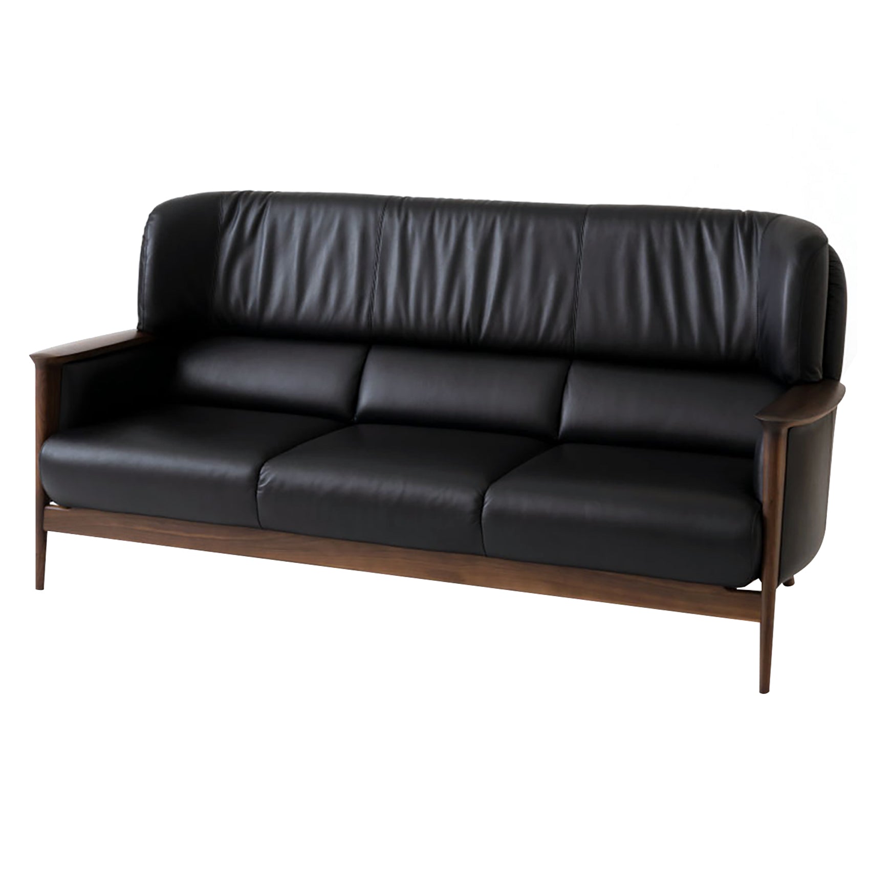 Seoto-EX Sofa: 3 Seater + Walnut