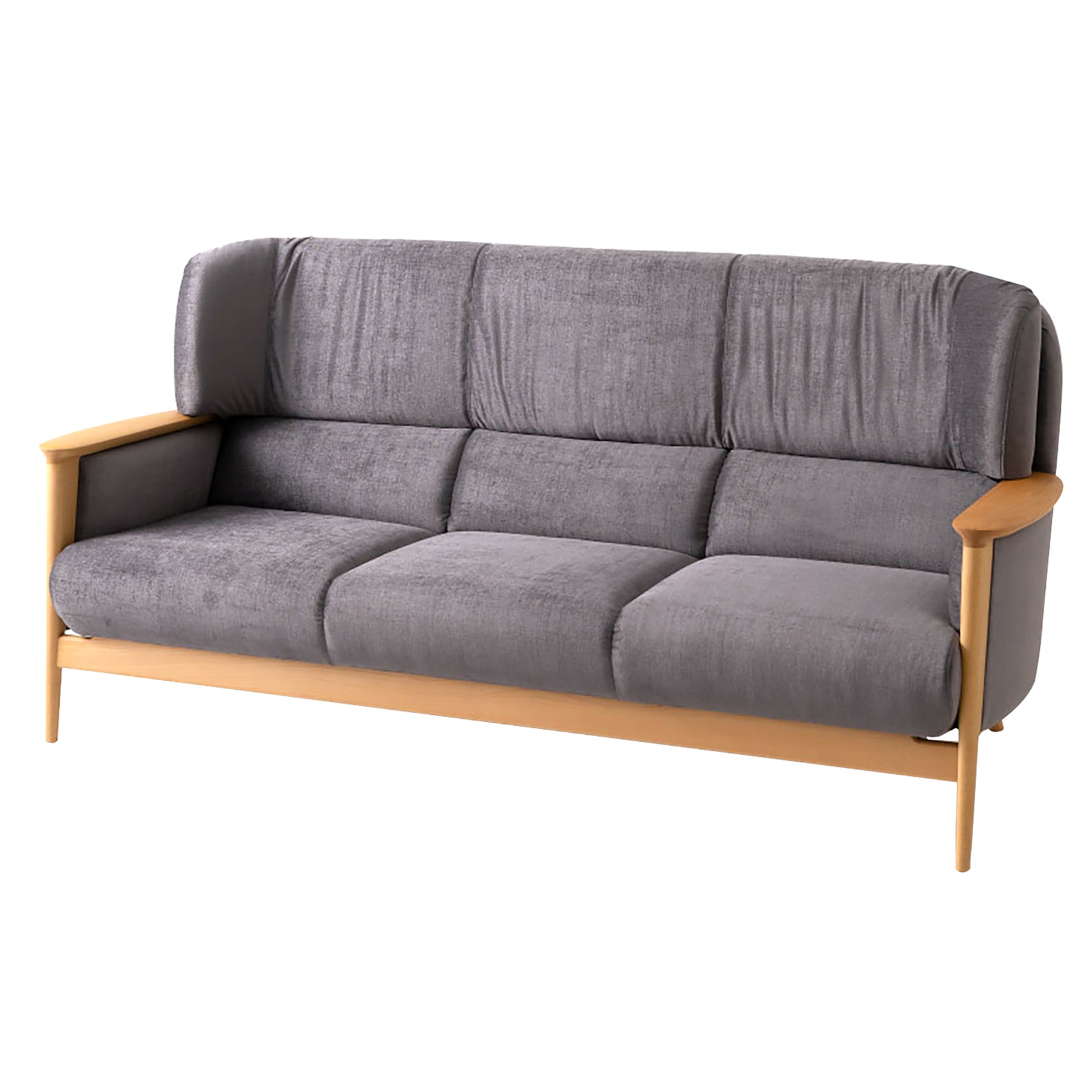 Seoto-EX Sofa: 3 Seater + Beech