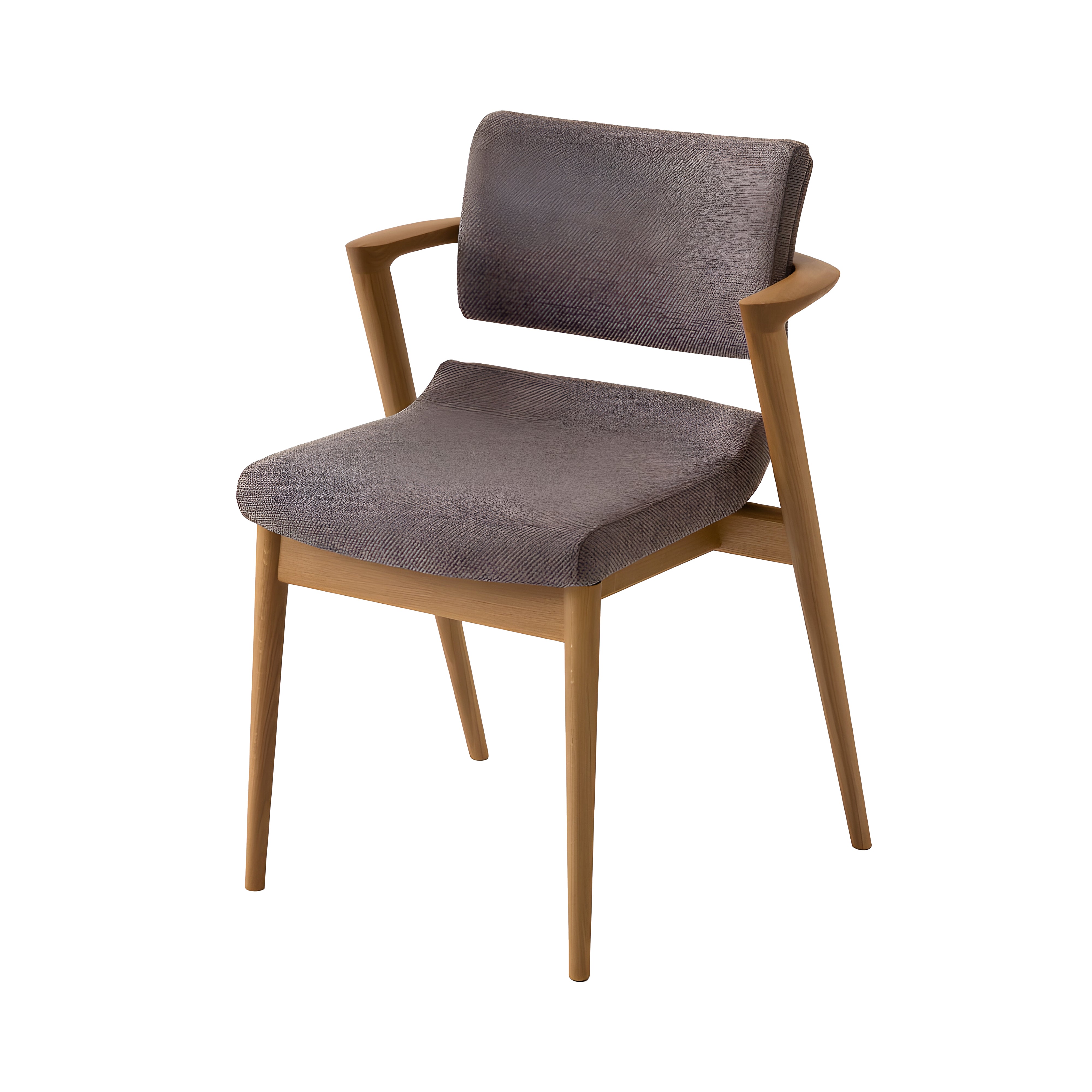Seoto-EX High Semi-Armchair: Seat + Back Upholstered + White Oak