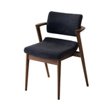 Seoto-EX High Semi-Armchair: Seat + Back Upholstered + Walnut