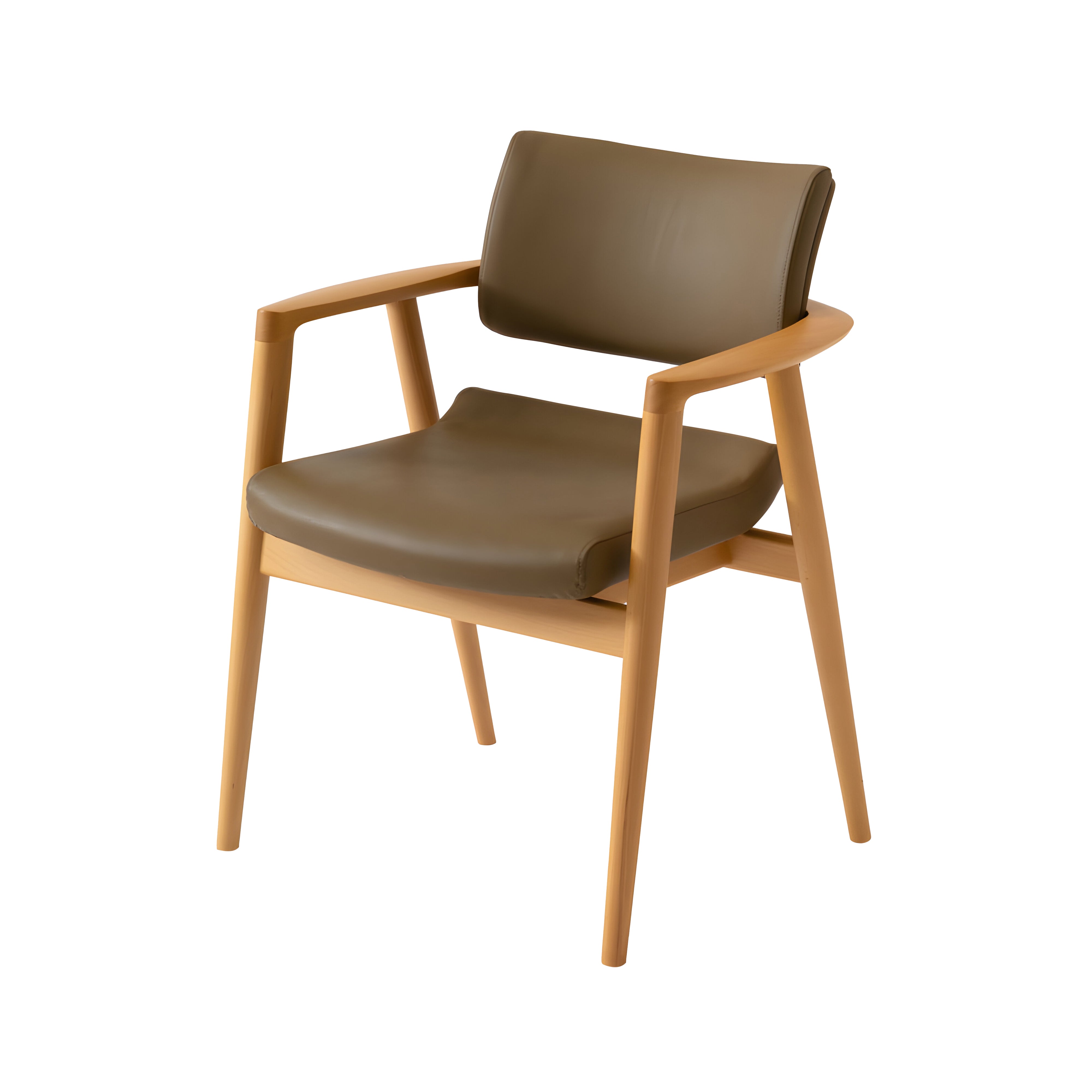 Seoto-EX Armchair: Seat + Back Upholstered + Beech