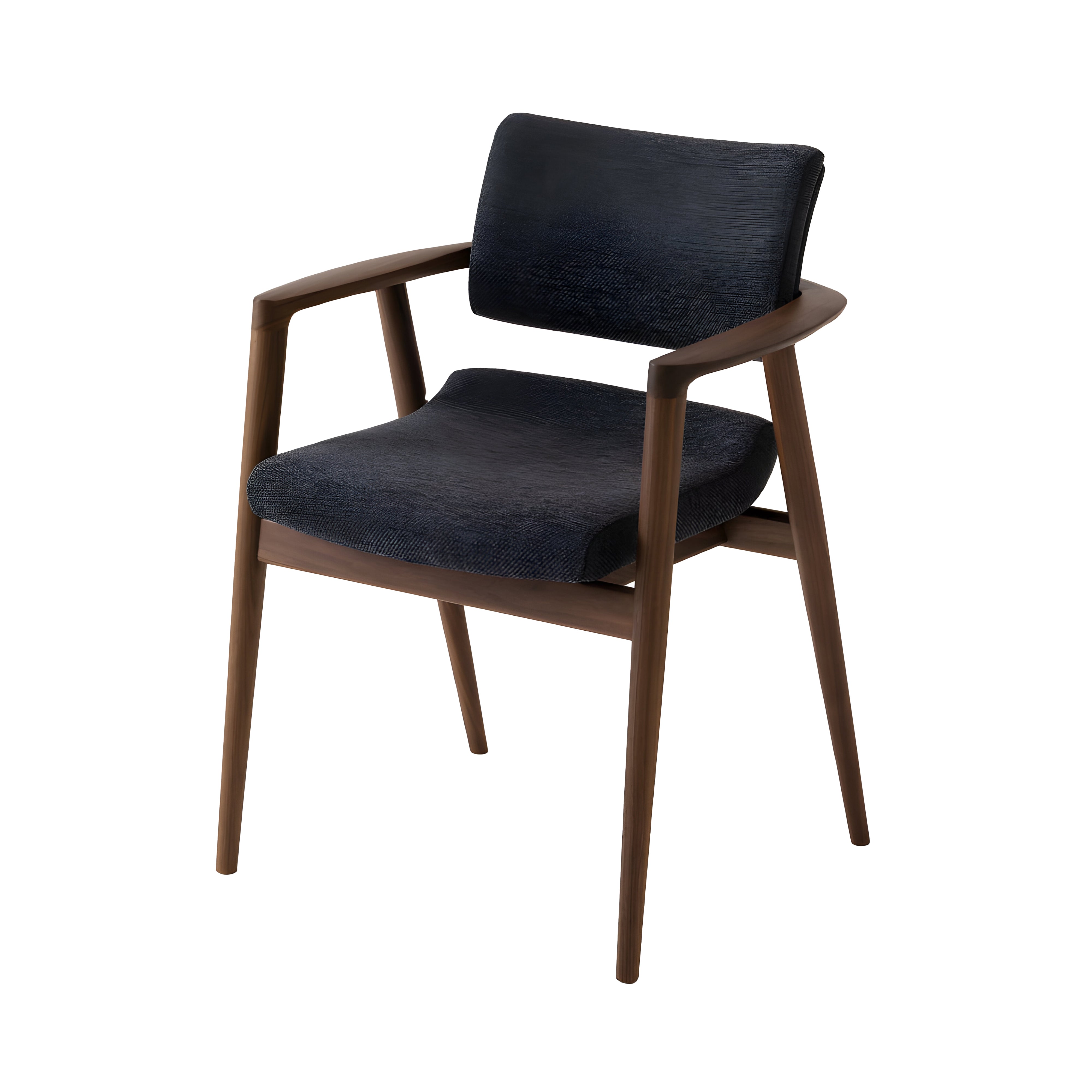 Seoto-EX High Armchair: Seat + Back Upholstered + Walnut