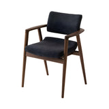 Seoto-EX High Armchair: Seat + Back Upholstered + Walnut