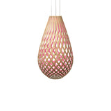 Kōura Pendant Light: Extra Large + Bamboo + Pink + White