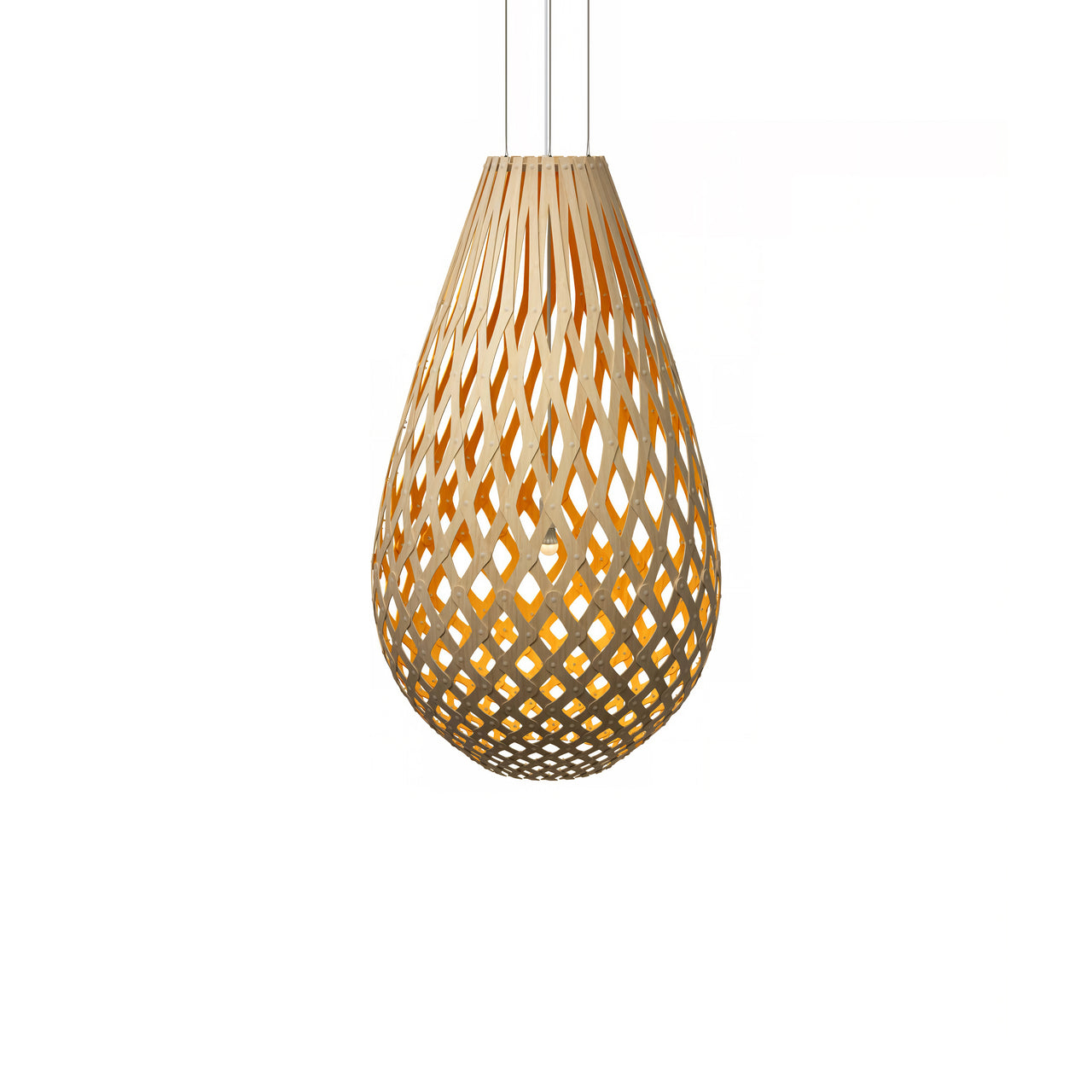 Kōura Pendant Light: Extra Large + Bamboo + Orange + White