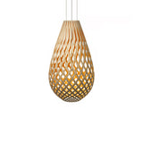 Kōura Pendant Light: Extra Large + Bamboo + Orange + White