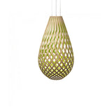 Kōura Pendant Light: Extra Large + Bamboo + Lime + White