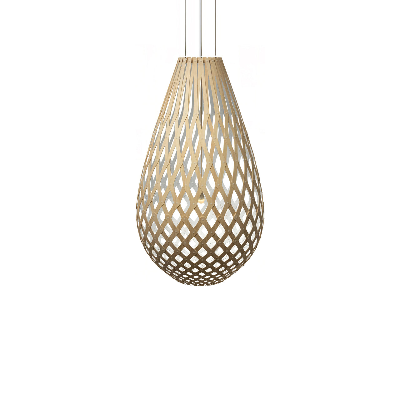Kōura Pendant Light: Extra Large + Bamboo + White + White