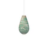 Kōura Pendant Light: Extra Small + Bamboo + Aqua + White