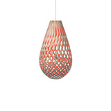 Kōura Pendant Light: Large + Bamboo + Red + White