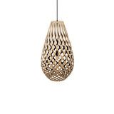 Kōura Pendant Light: Large + Bamboo + Black + Black