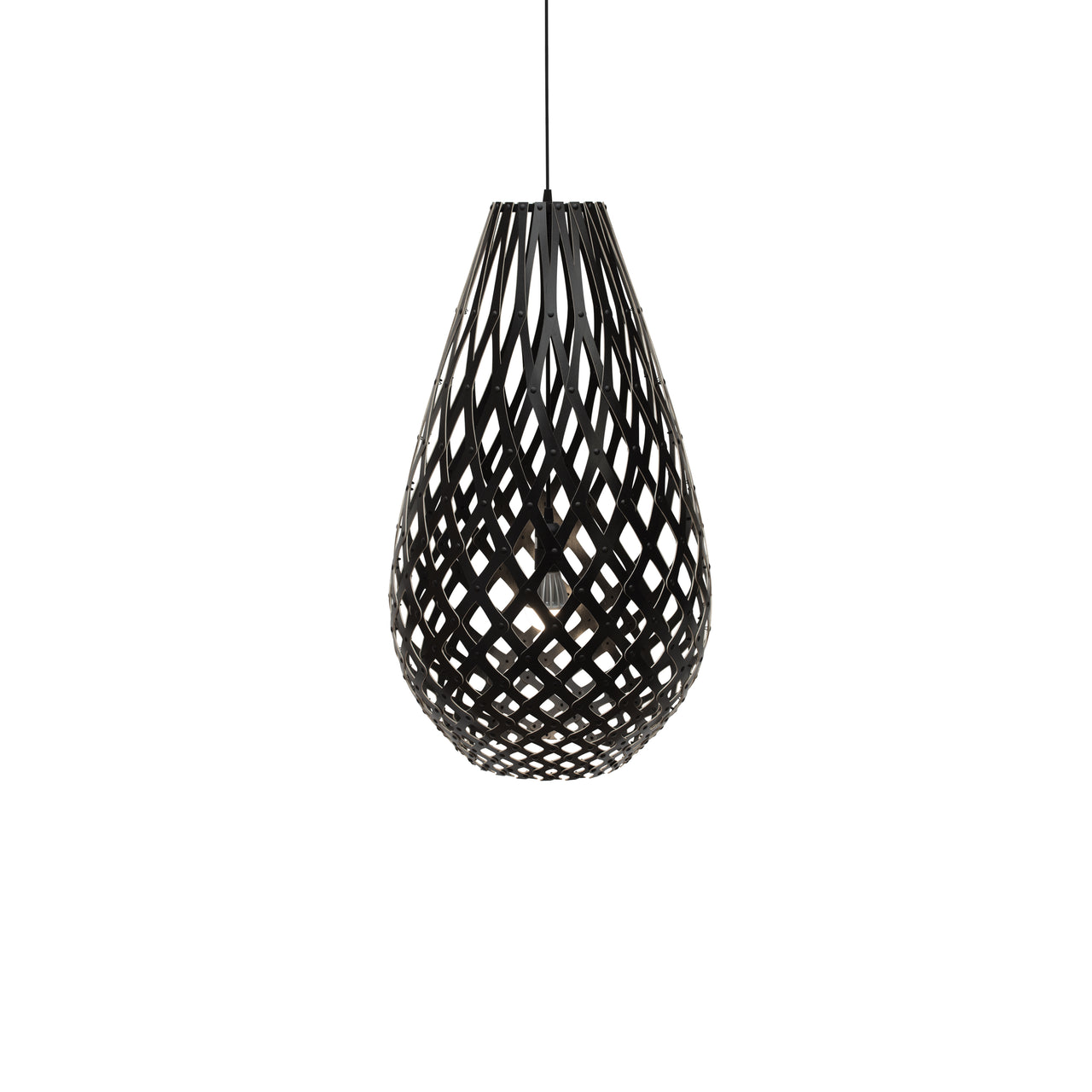 Kōura Pendant Light: Large + Black + Black