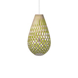 Kōura Pendant Light: Large + Bamboo + Lime + White
