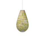 Kōura Pendant Light: Medium + Bamboo + Lime + White