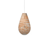 Kōura Pendant Light: Small + Bamboo + Orange + White