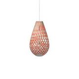 Kōura Pendant Light: Small + Bamboo + Red + White