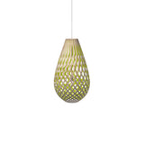 Kōura Pendant Light: Small + Bamboo + Lime + White