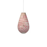 Kōura Pendant Light: Small + Bamboo + Pink + White