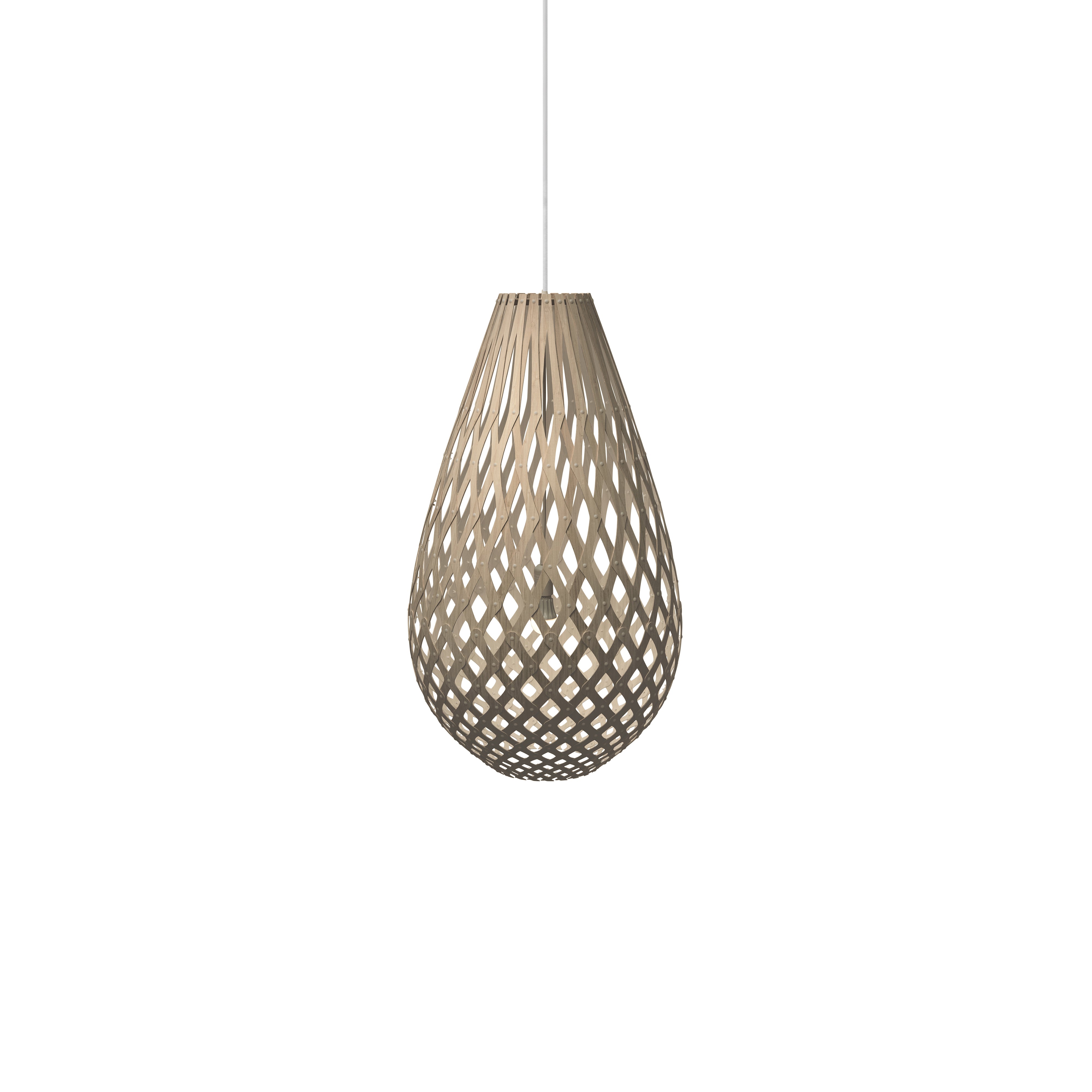 Kōura Pendant Light: Small + Bamboo + White
