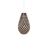 Kōura Pendant Light: Small + Bamboo + Black + White