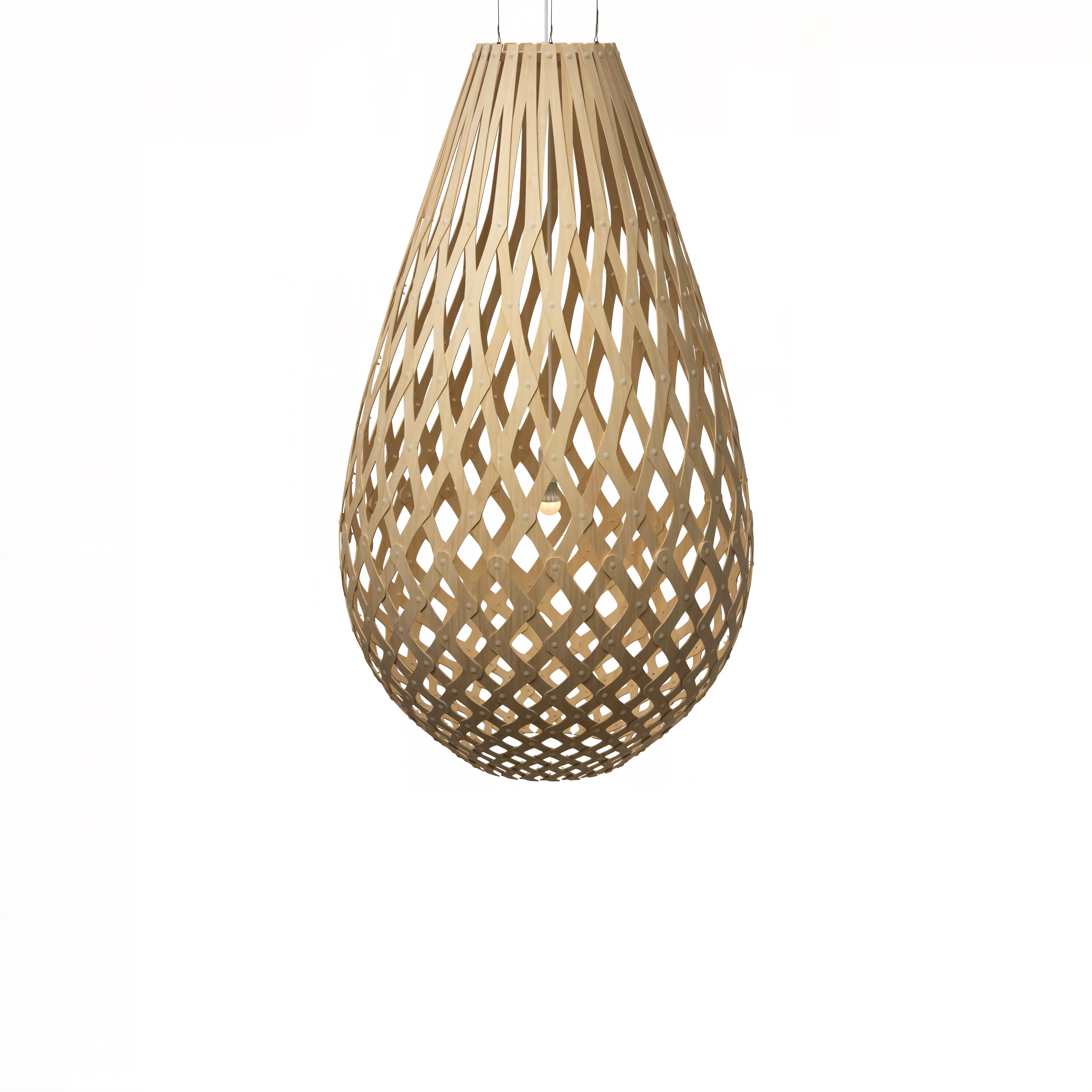 Kōura Pendant Light: XXX Large + Bamboo + White