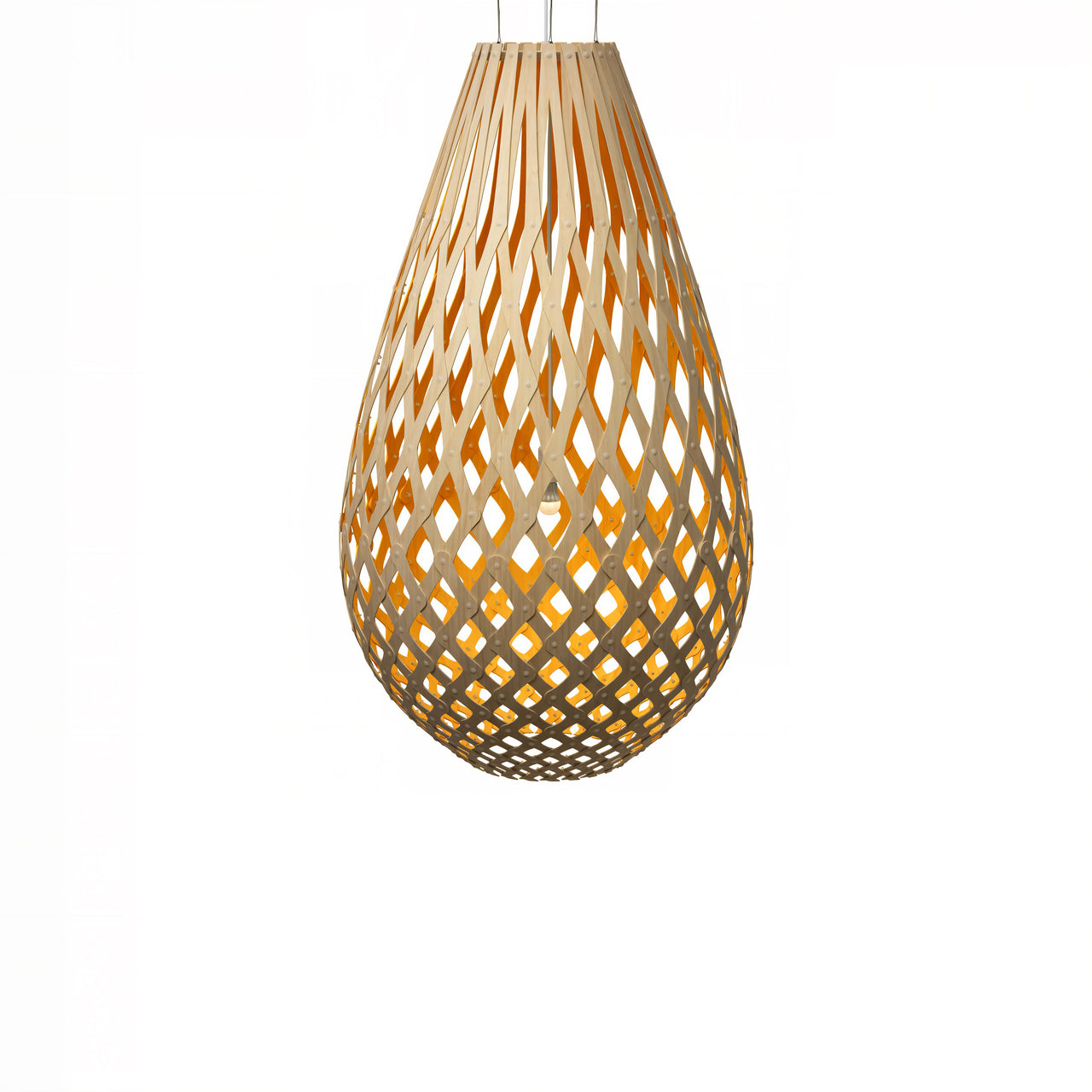 Kōura Pendant Light: XXX Large + Bamboo + Orange + White