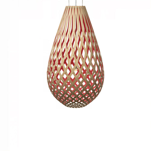 Kōura Pendant Light: XXX Large + Bamboo + Red + White
