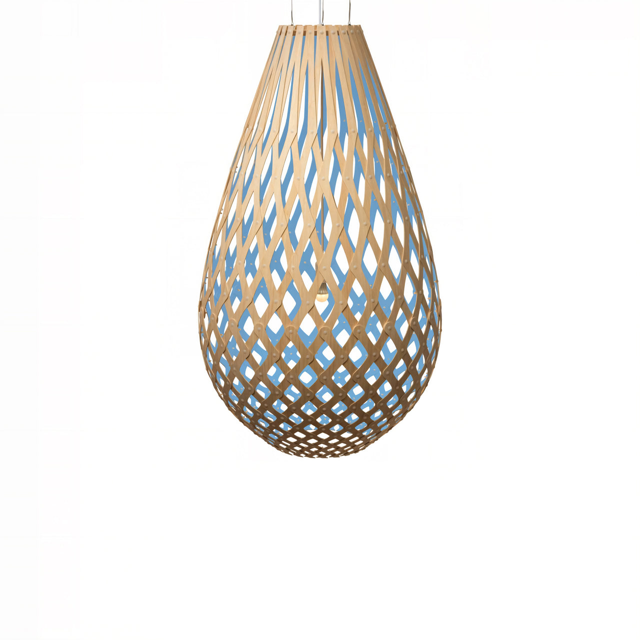 Kōura Pendant Light: XXX Large + Bamboo + Blue + White