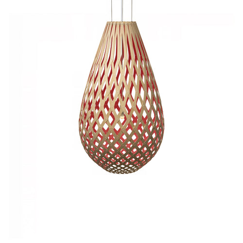 Kōura Pendant Light: XX Large + Bamboo + Red + White